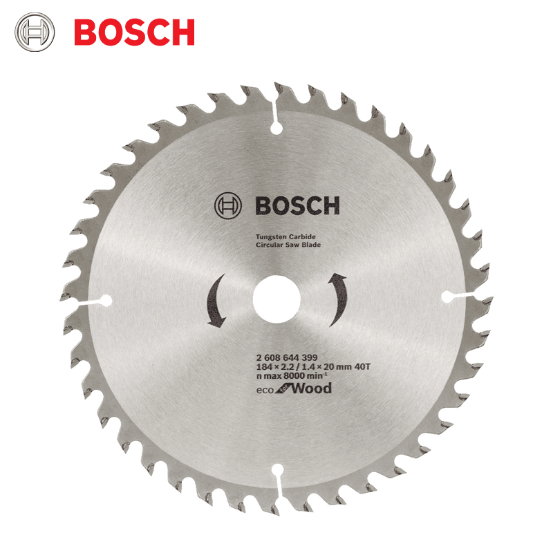 DISQUE CIRCULAIRE CARBURE POUR BOIS 184X2.2X20/16 Z40 ECO WOOD BOSCH