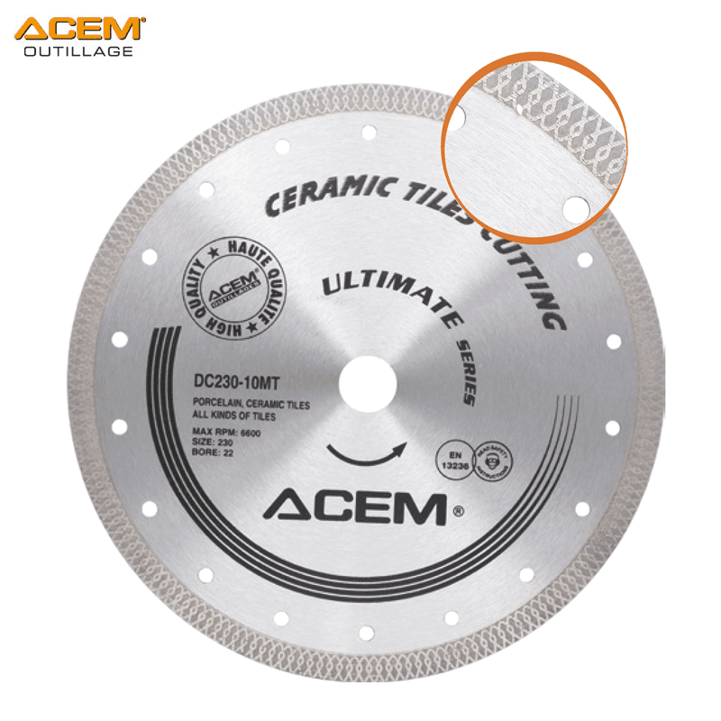 DISQUE DIAM ULTRA FIN POUR BRIQUE/PLATRE/CARREAUX D125MM-10MT ACEM