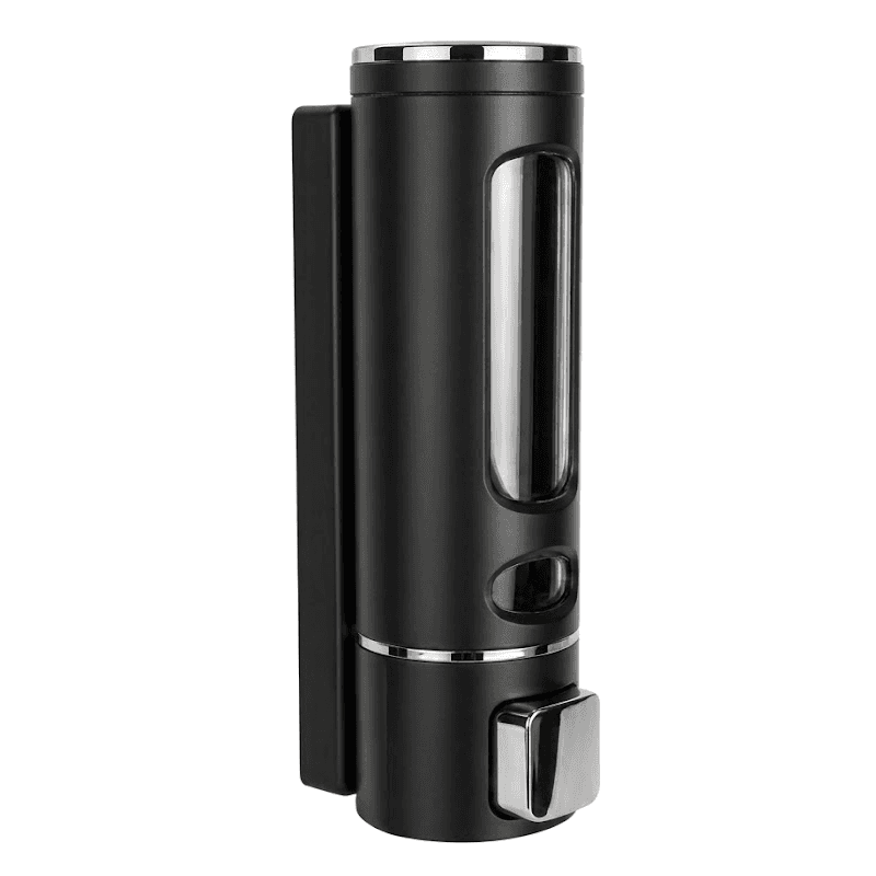 DISTRIBUTEUR SAVON LIQUDE ROND NOIR & CHROME 400ML G.Z