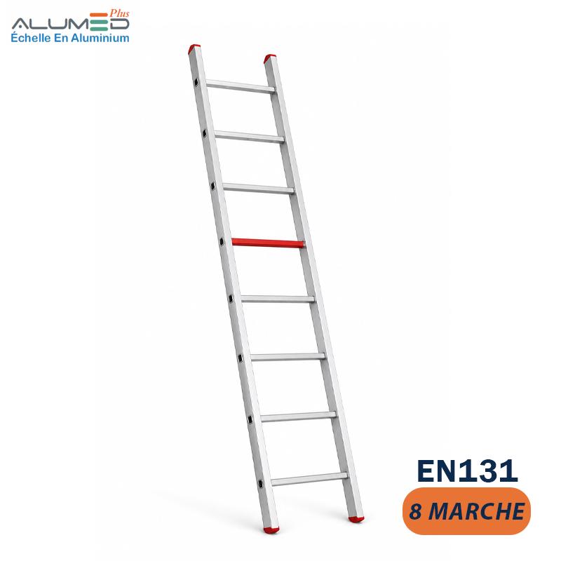 ECHELLE SIMPLE EN ALUMINIUM 2.5M 8 MARCHE ALUMEDPLUS