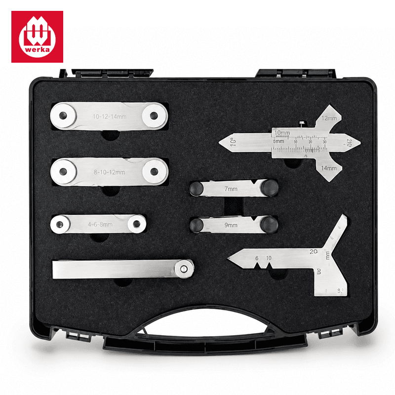 ENSEMBLE DE 8 INSTRUMENTS DE MESURE POUR USINAGE ET SOUDAGE CALIBRES ET JAUGES WERKA