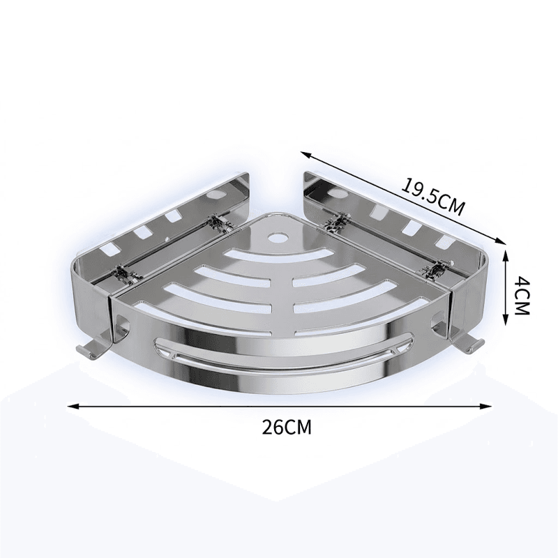 ETAGERE DE COIN DE SALLE DE BAIN SIMPLE EN INOX G.Z