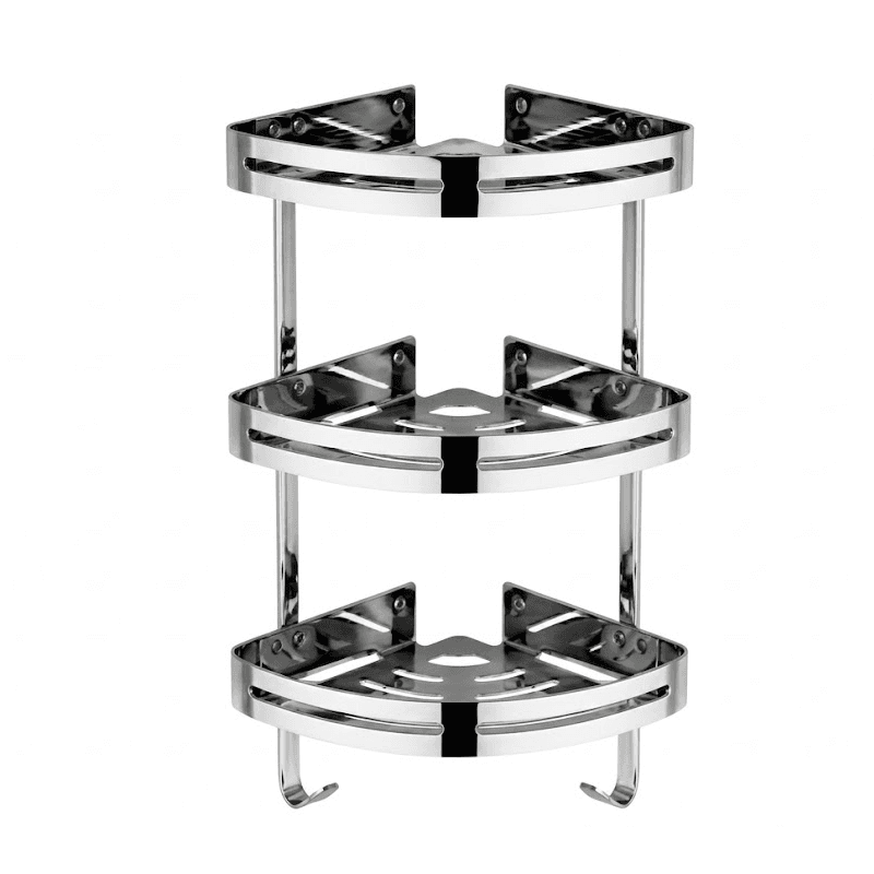 ETAGERE DE COIN DE SALLE DE BAIN TRIPLE EN INOX G.Z