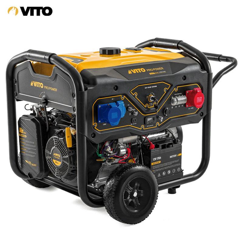GROUPE ELECTROGENE ESSENCE 6.5KVA 16/32A 220/380V 4 TEMPS 15CV RESERV 25L VITO
