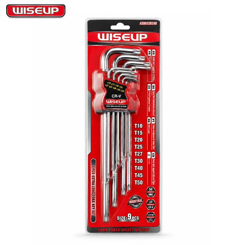 JEUX CLE MALE TORX TROUE EXTRA LONG T10-T50 9PCS CR-V WISEUP