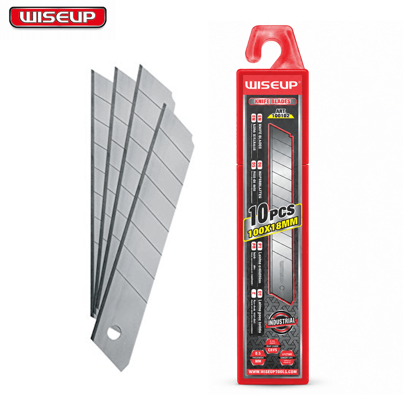 JEUX DE 10 LAMES COUPE MOQUETTE 100X18X0.5 MM WISEUP