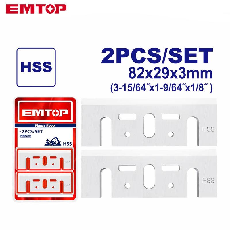 JEUX DE 2 LAMES RABOT A BOIS ELECTRIQUE 82X29X3.0MM HSS EMTOP