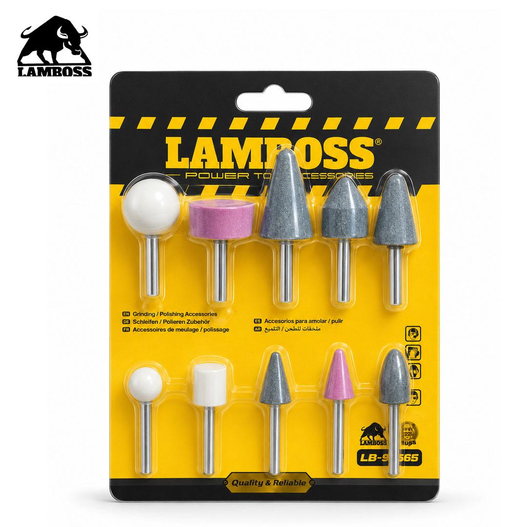 JEUX DE PIERRE A MEULE A TIGE 10 PCS TIGE 3.0-6.0MM LAMBOSS