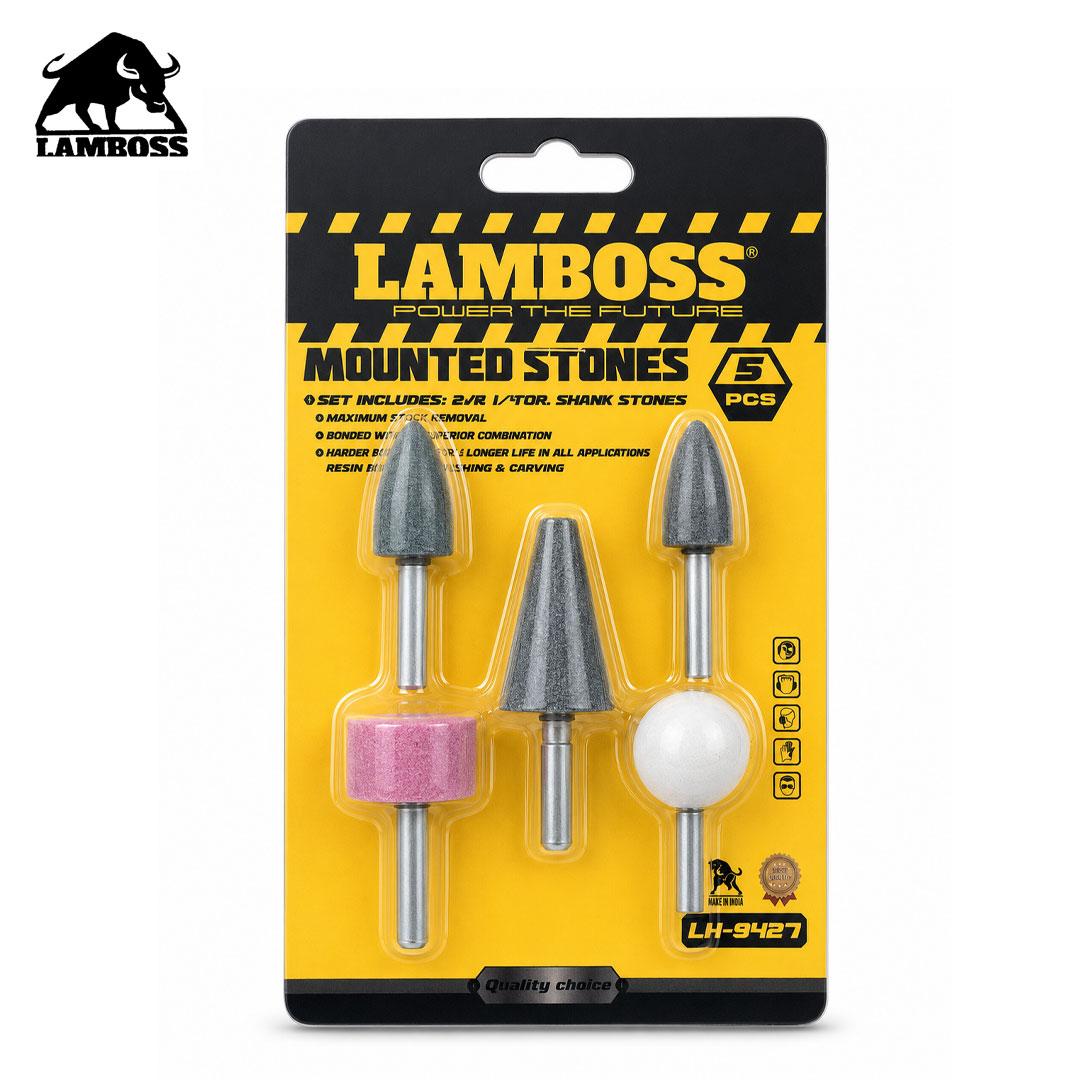 JEUX DE PIERRE A MEULE A TIGE 5 PCS TIGE 6.0MM LAMBOSS