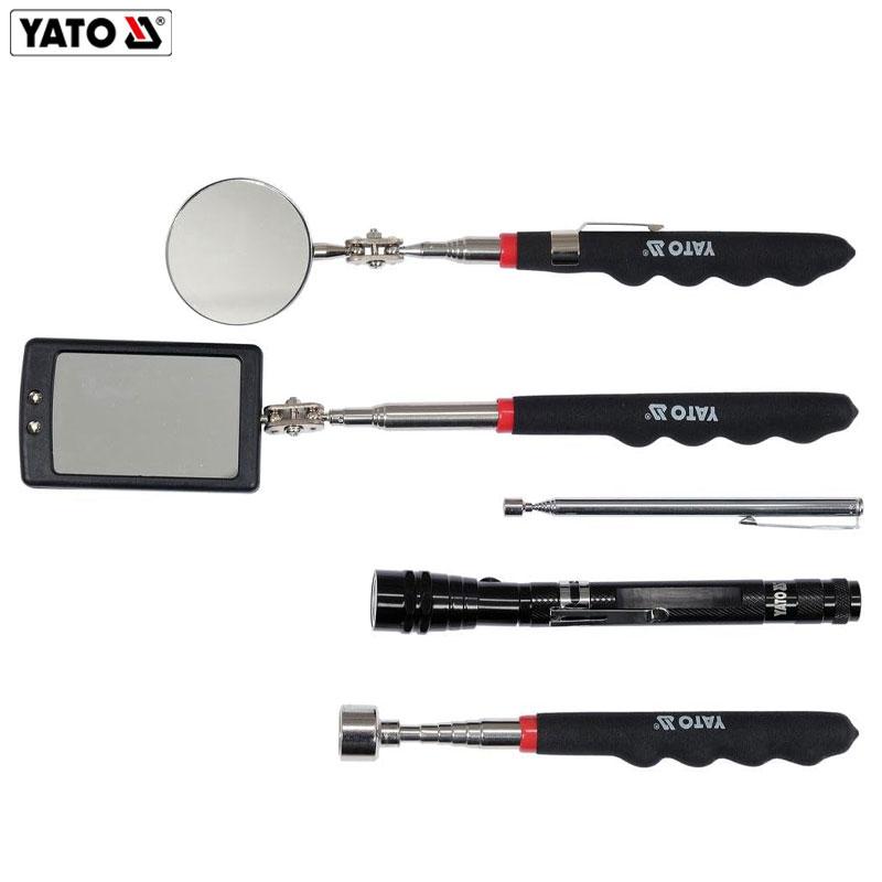 KIT DE MIROIRE D'INSPECTION & DOIGT MAGNET TORCHE LED ET TELESCOPIQUE 5PCS YATO