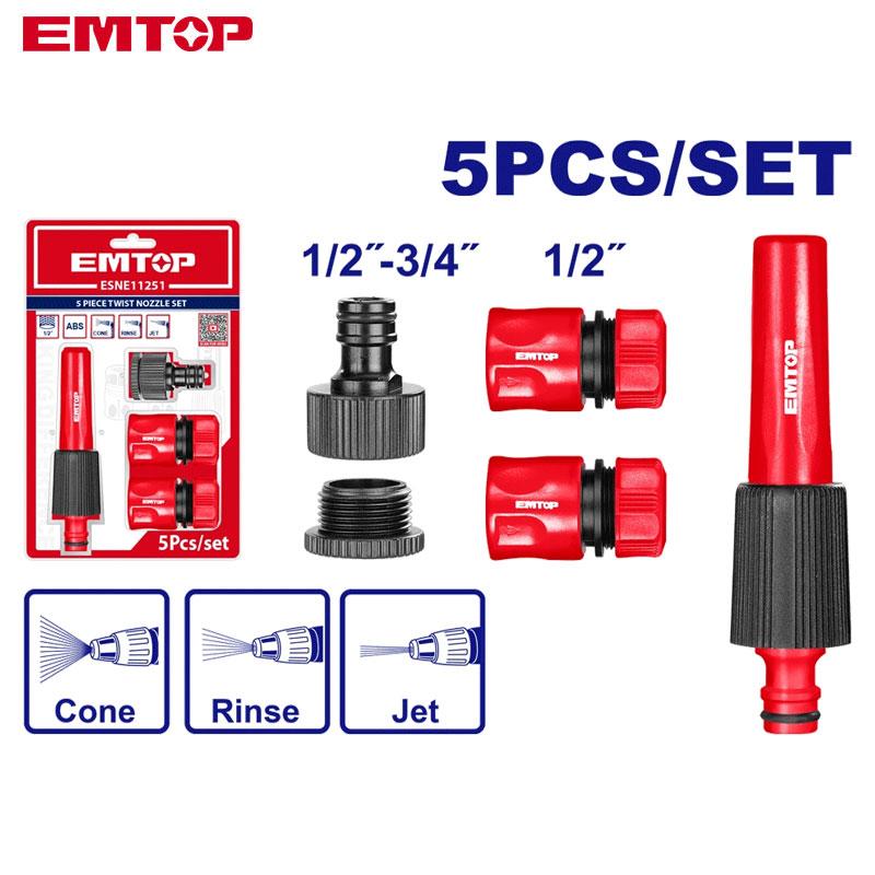 KIT JET D'EAU REGLABLE AVEC RACCORD RAPIDE 1/2" 5PCS EMTOP