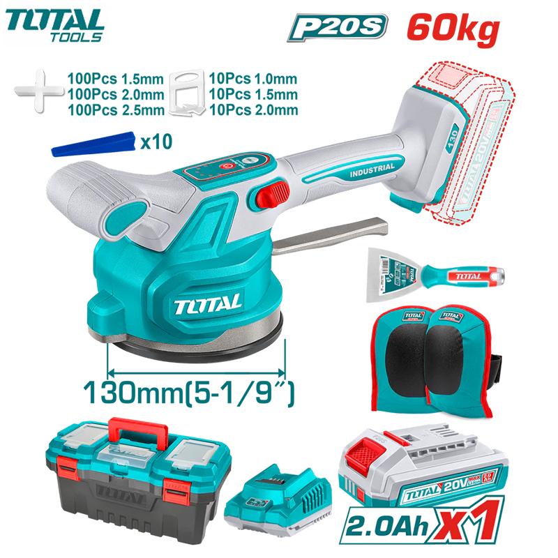 VENTOUSE DE POSE CARREAUX VIBRANTE 20V AVEC 1 CHAR & BATTERIE 2.0AH +ACC TOTAL