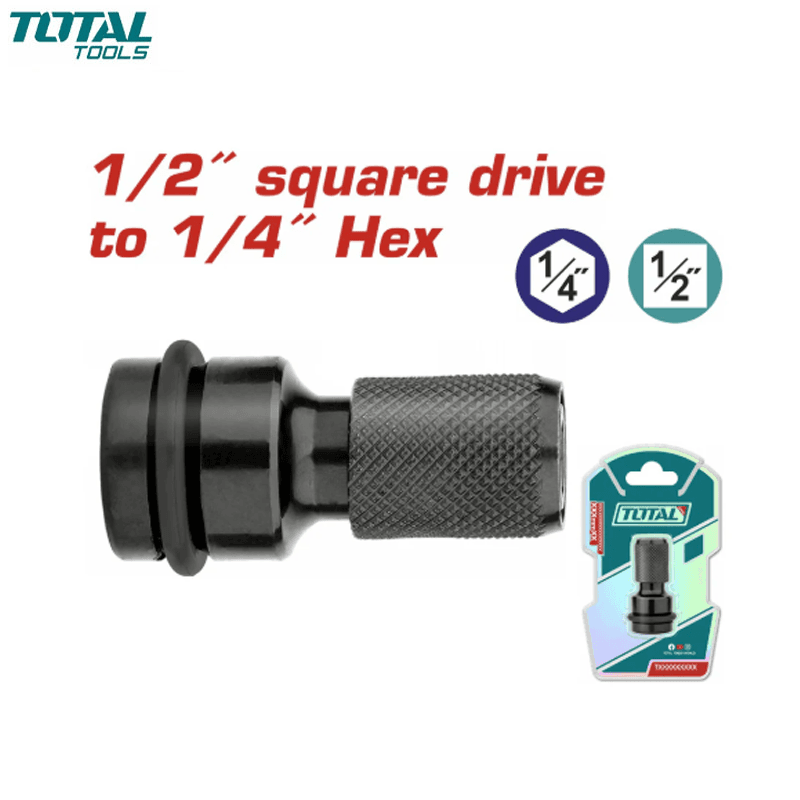 ADAPTATEUR IMPACT 1/2" VERS 1/4" HEX POUR EMBOUT 50MM TOTAL