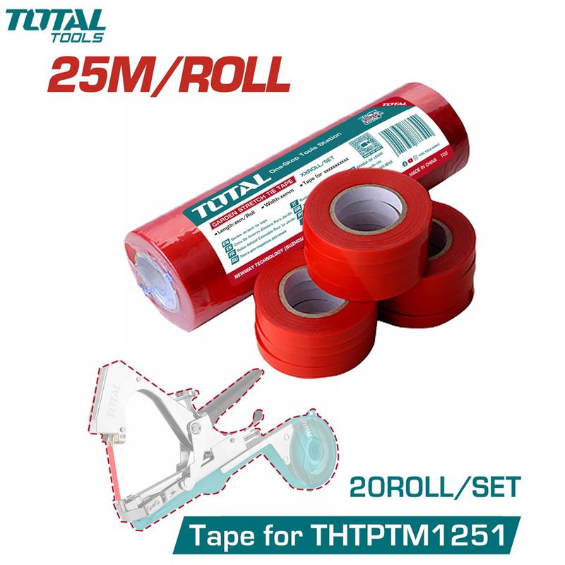PACK DE 20 ROULEAUX RUBAN POUR PINCE A ATTACHER LES PLANTES 11.0MMX25 METRE TOTAL
