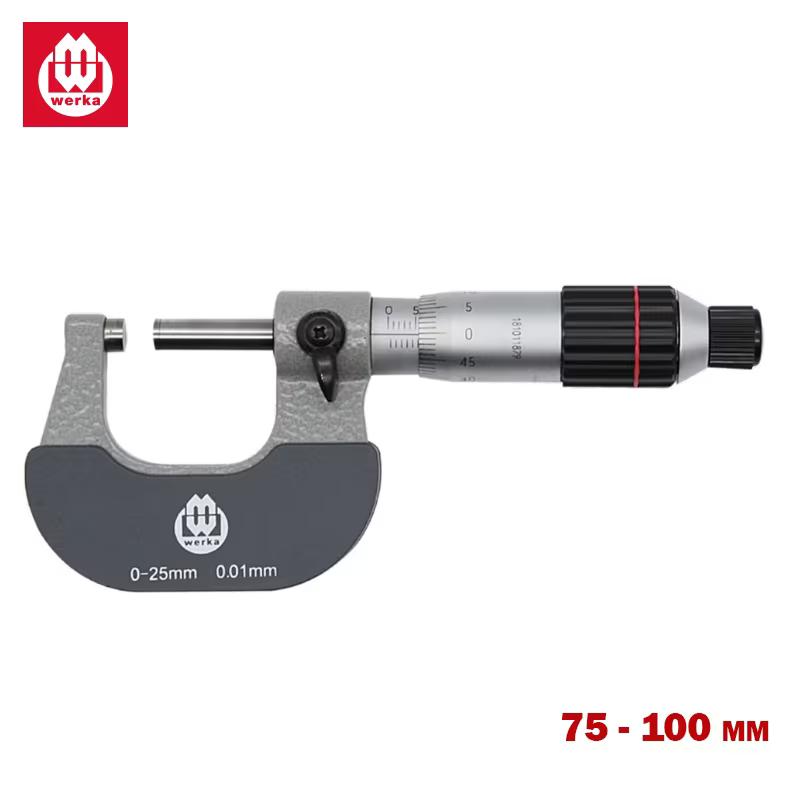 Palmer extérieur Werka 75-100 mm avec touches carbure et étalon de réglage