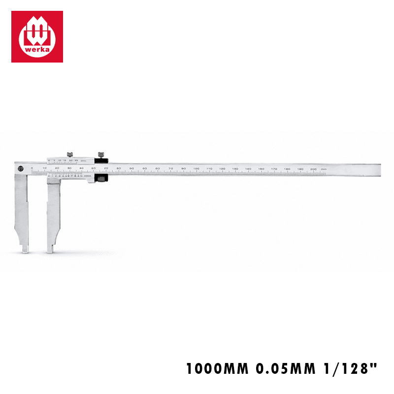 PIED A COULISSE MONOBLOC INOXYDABLE 1000MM 0.05MM 1/128" BEC 200MM WERKA