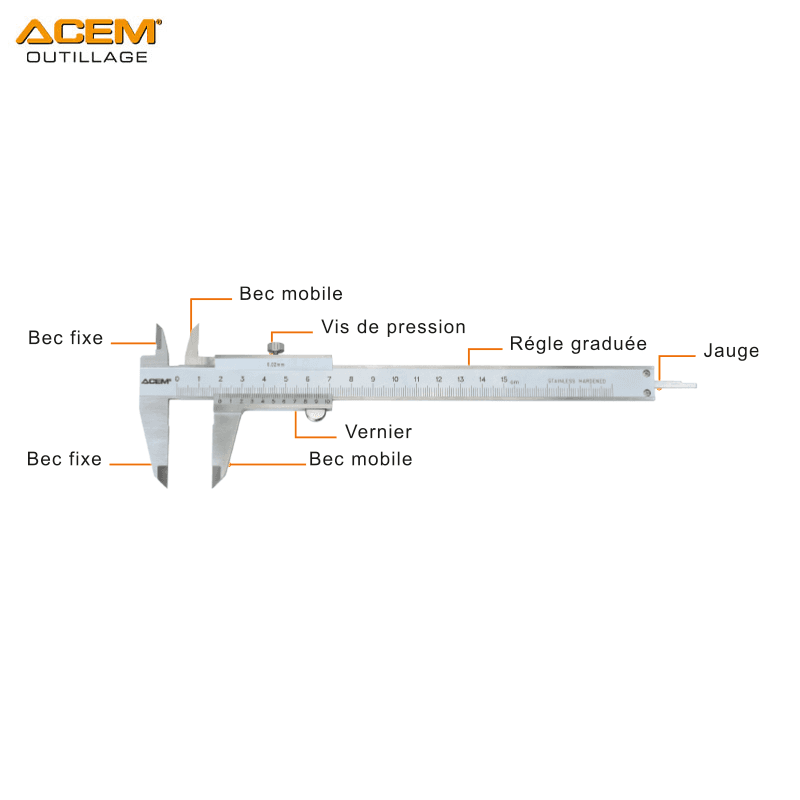 PIED A COULISSE UNIVERSEL P152-150MM ACEM