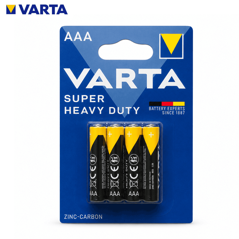 PILLE ROND SUPER HEAVY DUTY AAA R03 1.5V 4PCS VARTA