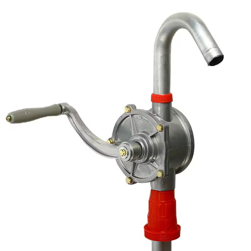 Pompe à fût rotative manuelle en aluminium Ø 50 avec manivelle et tube plongeur