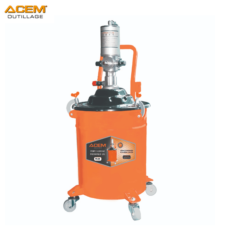 POMPE A GRAISSE PNEUMATIQUE COMPLET 20L 6-8BARS PG-20 ACEM