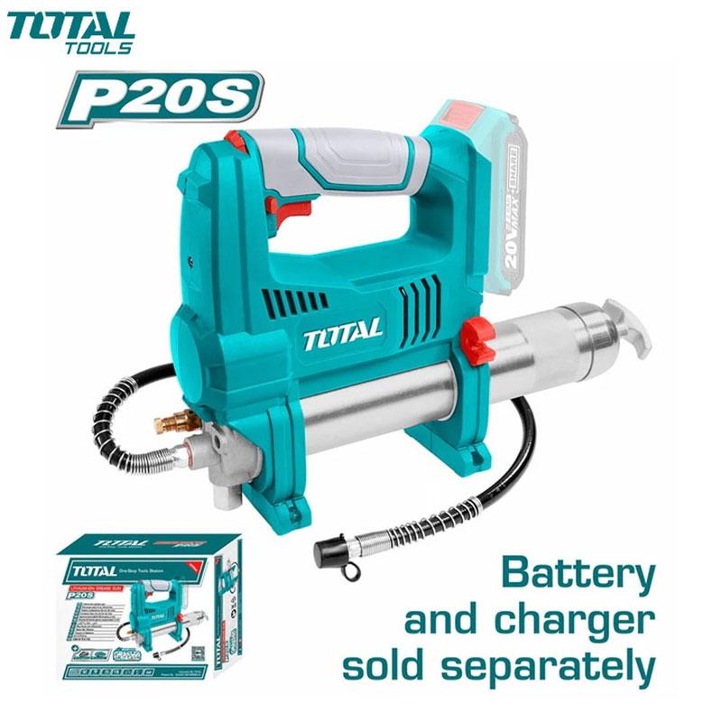 POMPE A GRAISSE RECHARGABLE SANS FIL 20V SANS CHARGEUR & BATTERIE TOTAL