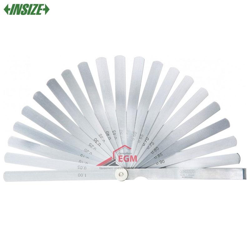 JAUGE D'EPAISSEUR 0.05-1.00MM LONG 300MM 20 LAMES INSIZE