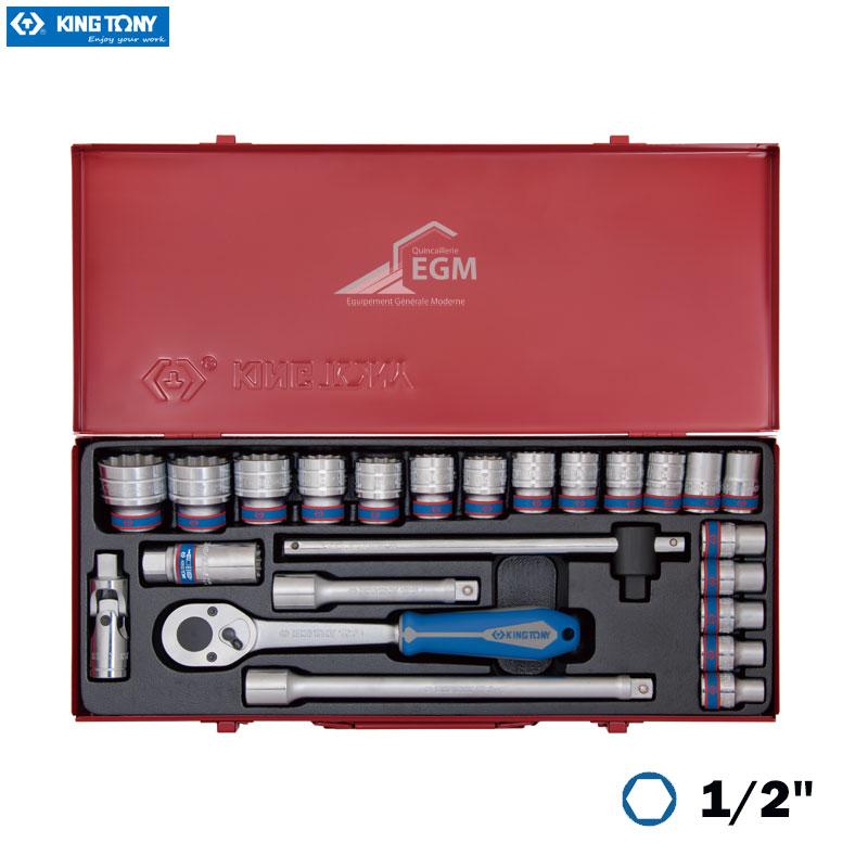 COFFRE CLE DOUILLE 1/2 6P 24PCS KING TONY