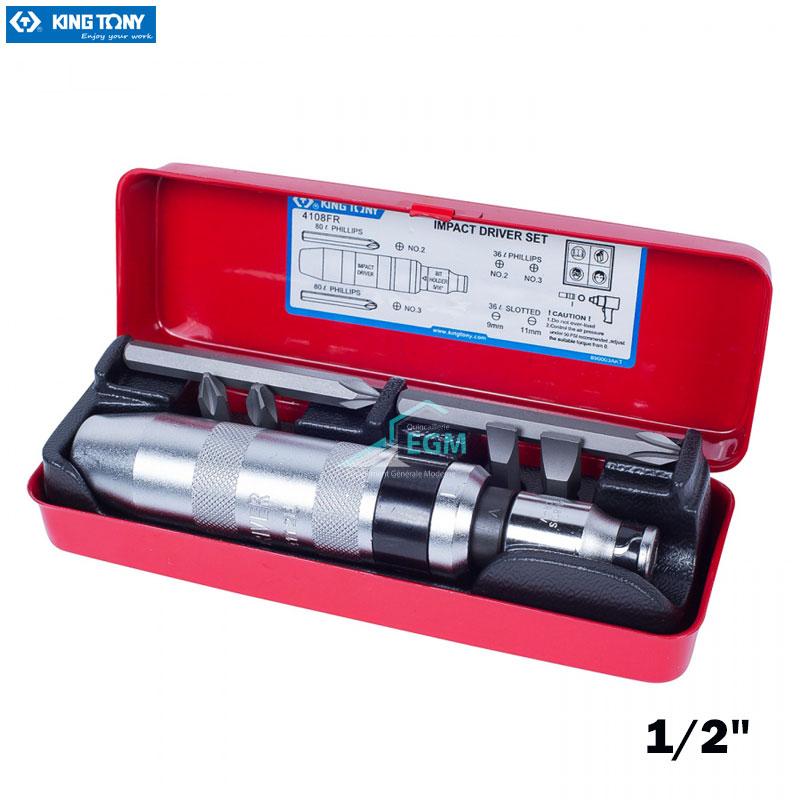 COFFRE T VIS A FRAPPER 1/2" 8 PCS KING TONY