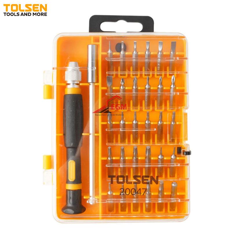 TOURNEVIS MAGNETIQUE PORTE EMBOUT & DOUILLE 1/4" 17PCS TOLSEN