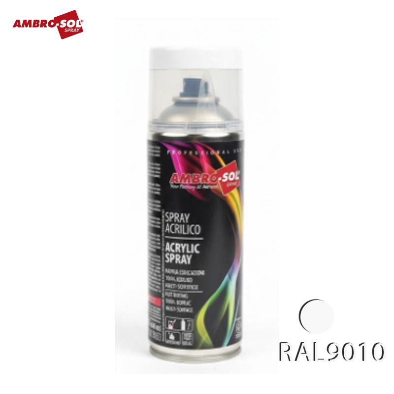BOUTEILLE PEINTURE ACRYLIQUE BLANC BRILLANT 400 ML RAL9010 AMBRO-SOL