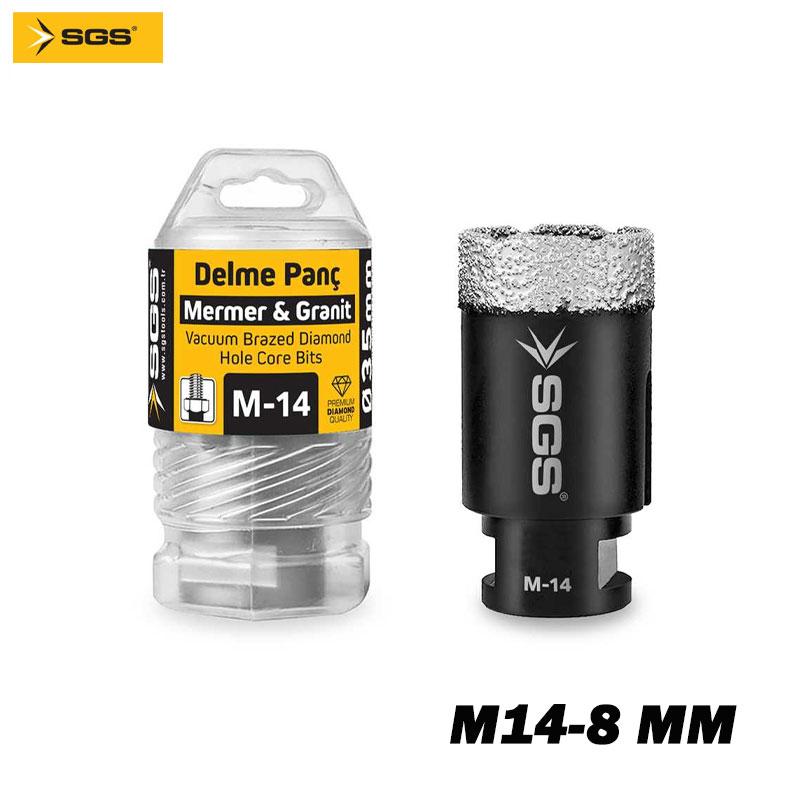SCIE TREPANS DIAMONTEE POUR GRES CERAM & MATERIAUX DURS M14 D 8.0MM SGS