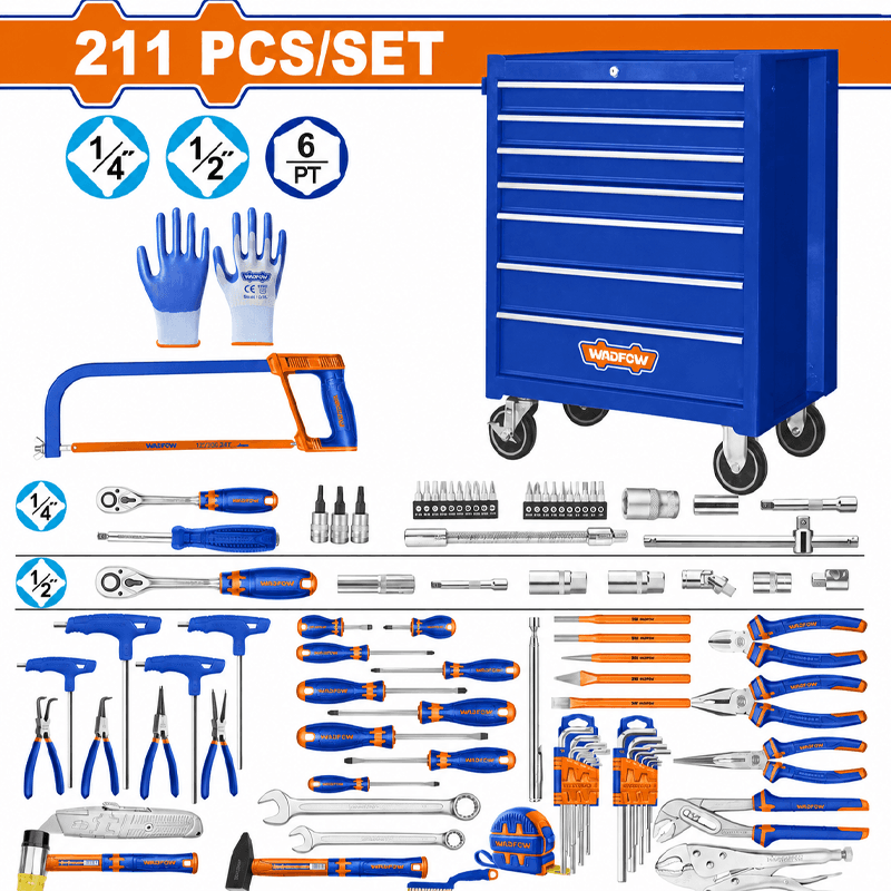 SERVANTE D'ATELIER A 7 TIROIRS COMPLET 211PCS WADFOW