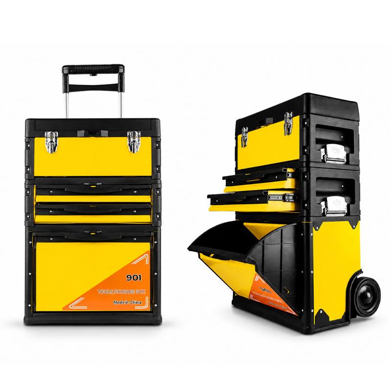 SERVANTE D'OUTILLAGE 4 T JAUNE METAL-PLAST 52X32X90 MJ-TOOLS