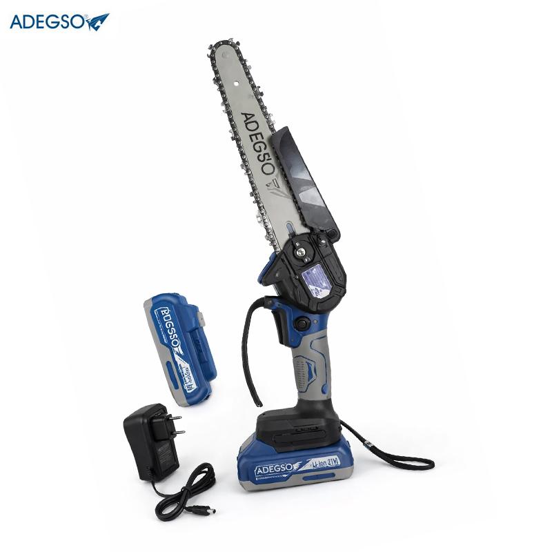 TRANCONEUSE A CHAINE CHARGABLE MINI AVEC 2 BATTERIES 3.0AH LITHUM 21V 200MM ADEGSO