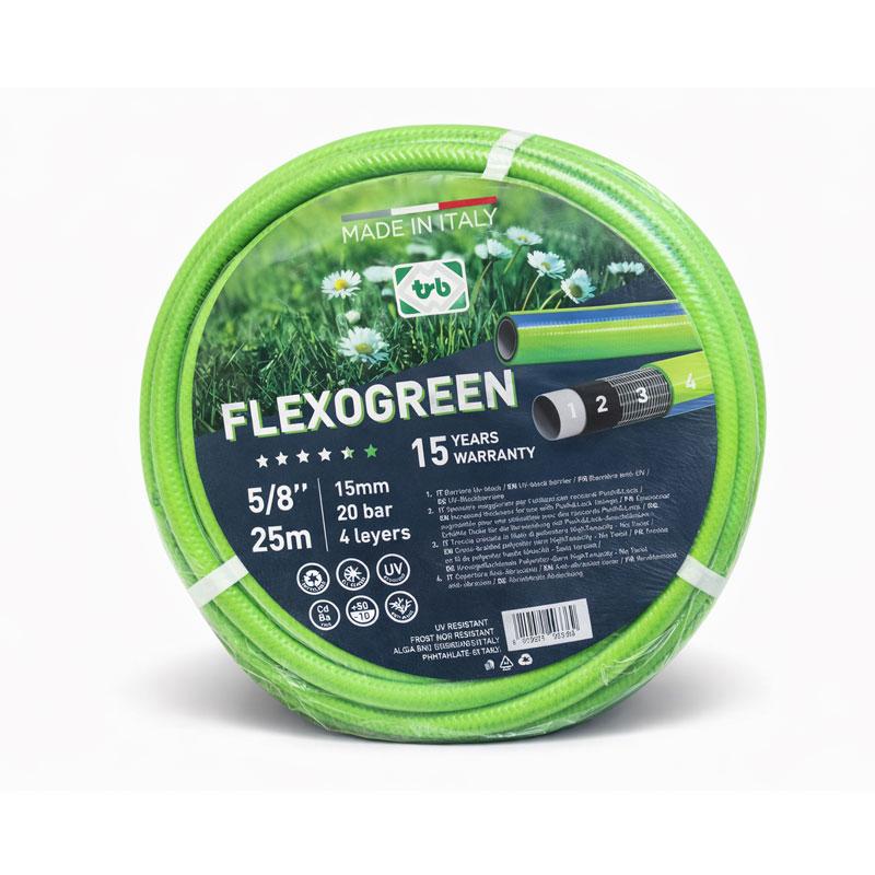 TUYAU ARROSAGE-15MM-5/8" VERT PISTACHE 25 METRE FLEXOGREEN ADFLEX ITALY