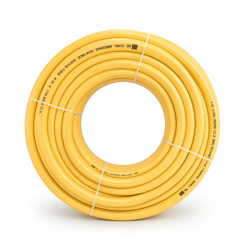 TUYAU ARROSAGE RENFORCE 15MM JAUNE 50 METRE A.S