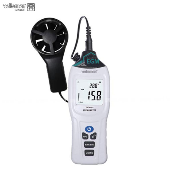 ANEMOMETRE-THERMOMETRE DIGITAL AVEC SONDE A HELICE VELLEMAN