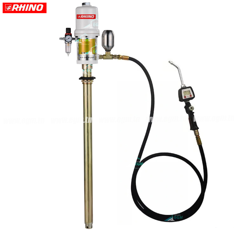 POMPE A HUILE PNEUMATIQUE 180-220KG AVEC FLEXIBLE & PISTOLET DIGITAL RHINO F.T POMPE A HUILE PNEUMATIQUE 180-220KG AVEC FLEXIBLE & PISTOLET DIGITAL RHINO F.T