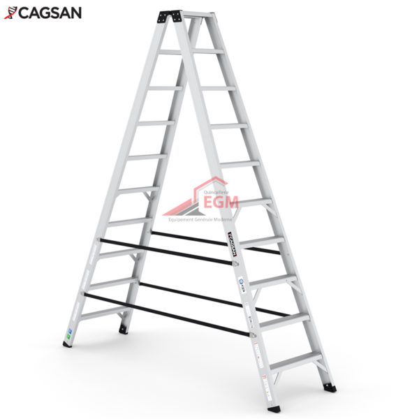 ESCABEAU 10 MARCHES ALUMINIUM DOUBLE EVEREST PRO CAGSON