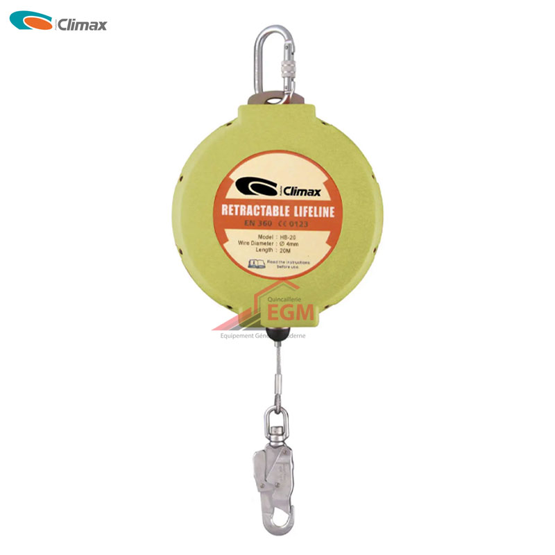 ANTICHUTE RETRACTABLE 20 METRE CLIMAX ANTICHUTE RETRACTABLE 20 METRE CLIMAX