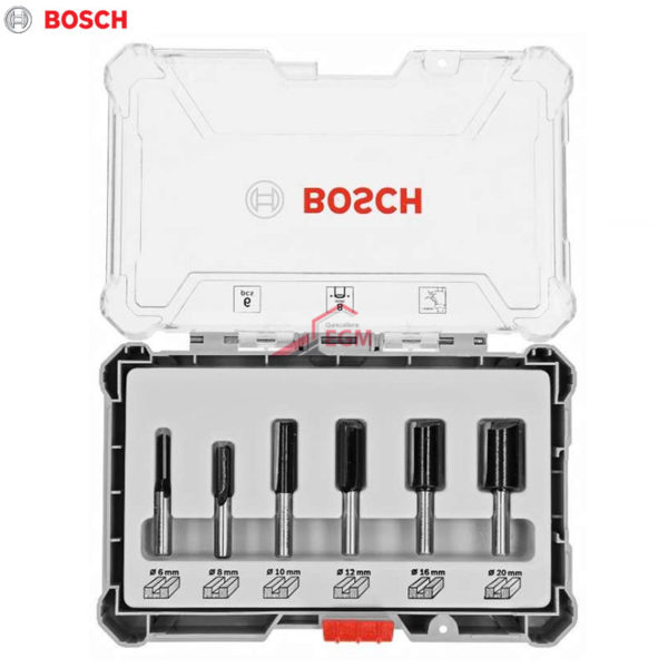 COFFRET DE 6 FRAISE DEFONCEUSE A RAINURER DROITE A QUEUE 8.0MM BOSCH