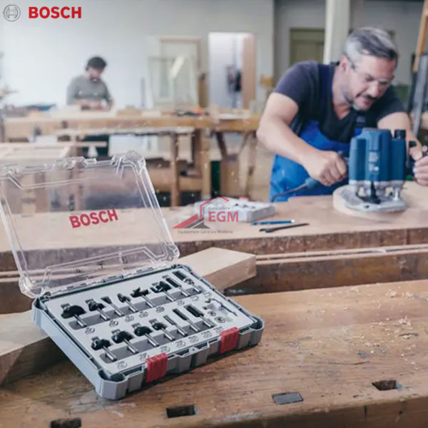 COFFRET DE 6 FRAISE DEFONCEUSE A AFFLEURER A QUEUE 6.0MM BOSCH