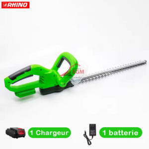 TAILLE HAIE SANS FIL 20V 2000AH LAME 510MM AVEC 1 BATTERIE & 1 CHARGEUR RHINO