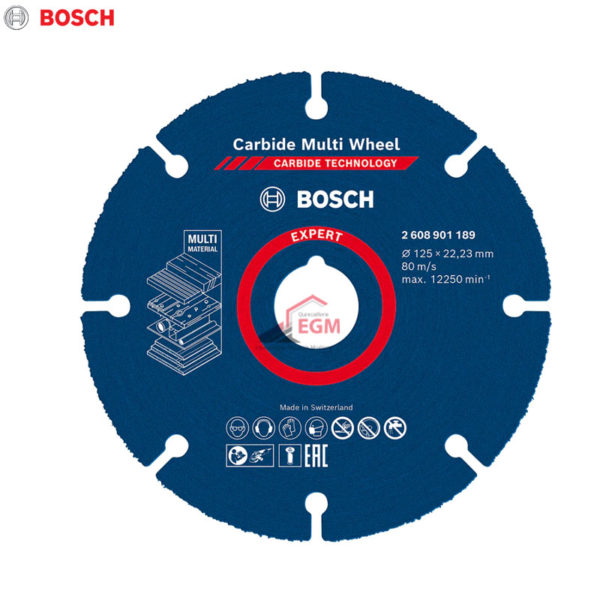 DISQUE A TRANC EXPERT CARBIDE MULTI MATRIEL 125X1.0MM BOSCH