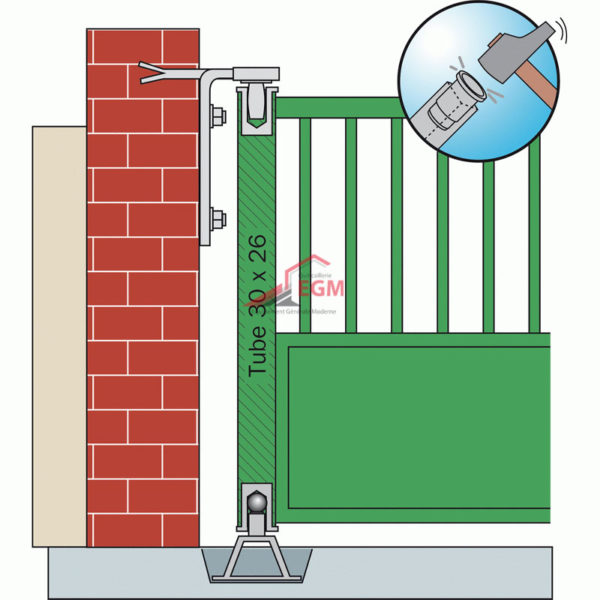 JX DE PIVOT REGLABLE A VISSER & A SCELLIER 36MM CAPACITE 150KG