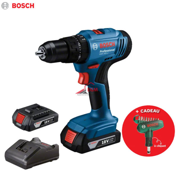 VISSEUSE PERCEUSE CHARG GSB 183-LI A 2 BATTERIE 18V 1815 t/min 21/56/-Nm AVEC COFRET T VIS CLI BOSCH