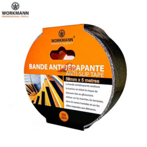 ROULEAU RUBAN ADHÉSIF NOIR ANTIDÉRAPANT 50MMX5.0M WORKMAN