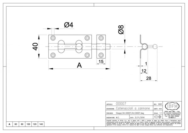 VERROUX ROND 120MM ART 7/Z IBFM