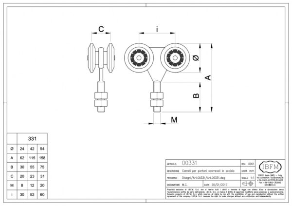 CHARIOT FIXE 4 ROUE ART.331 IBFM