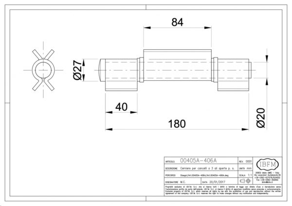 PAUMELLE A SOUDER 180MM ART.405/A IBFM